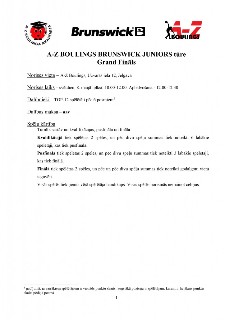 LATVIJAS I BOULINGA MEISTARSACĪKSTES