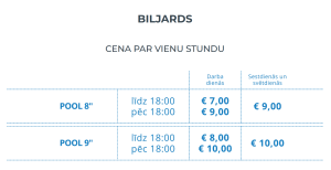 Pepsi boulings biljarda cenas