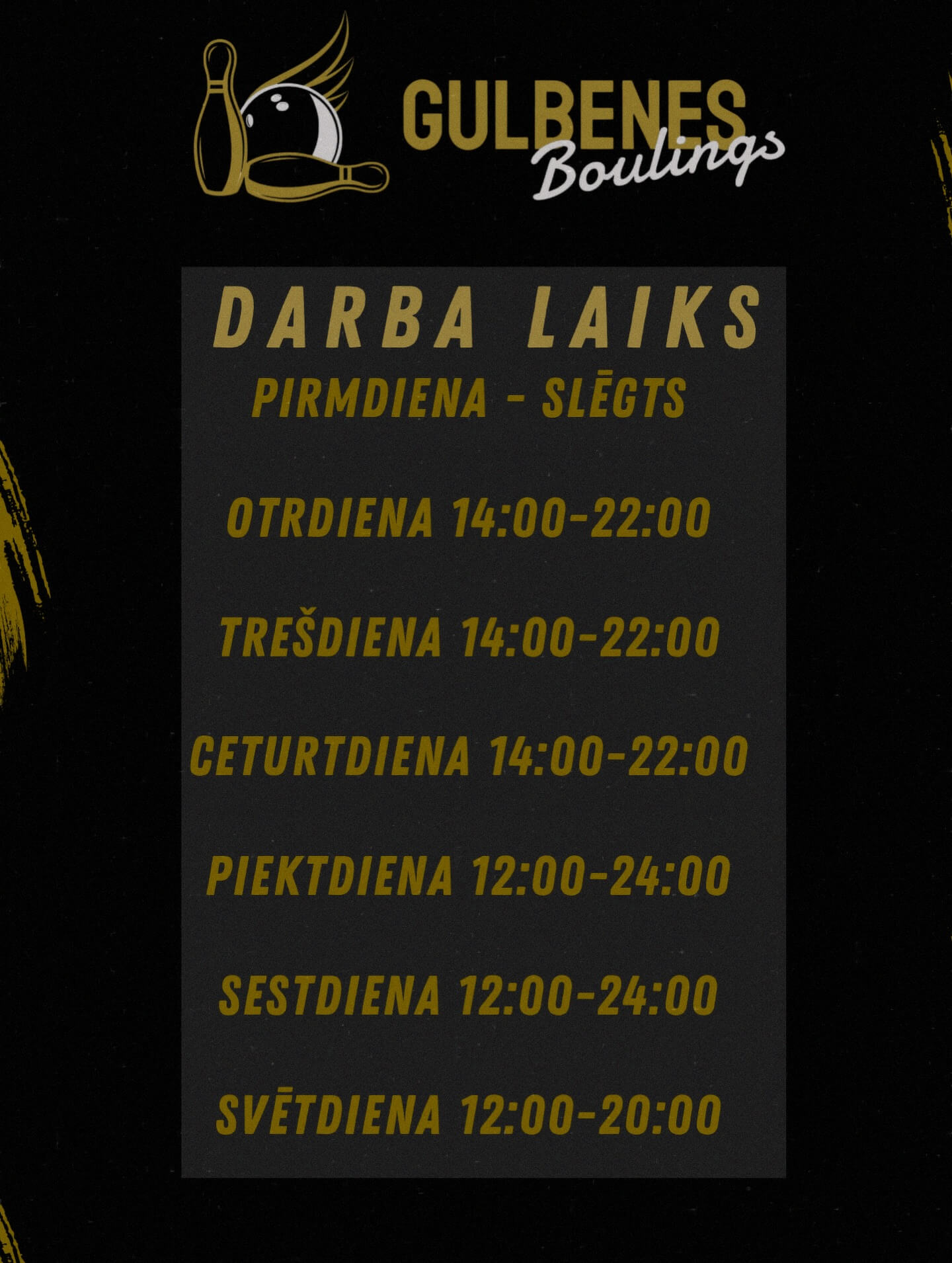 Gulbenes boulings darba laiks