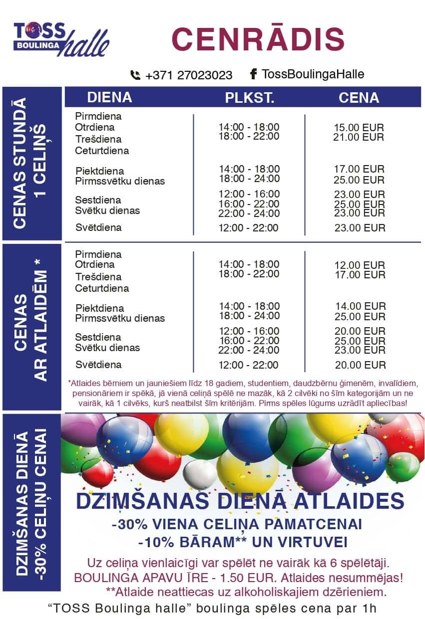 Toss Boulings cenas